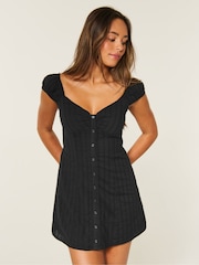 Hollister Black Cap Sleeve Mini Dress - Image 1 of 4