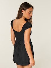 Hollister Black Cap Sleeve Mini Dress - Image 2 of 4