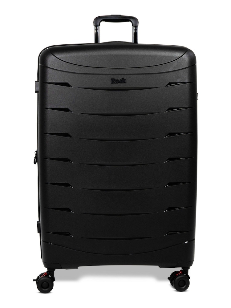 Rock Luggage Black Resilient Luggage 3 Piece Set - Image 2 of 9 Rock Luggage Black Resilient Luggage 3 Piece Set - Image 2 of 9
