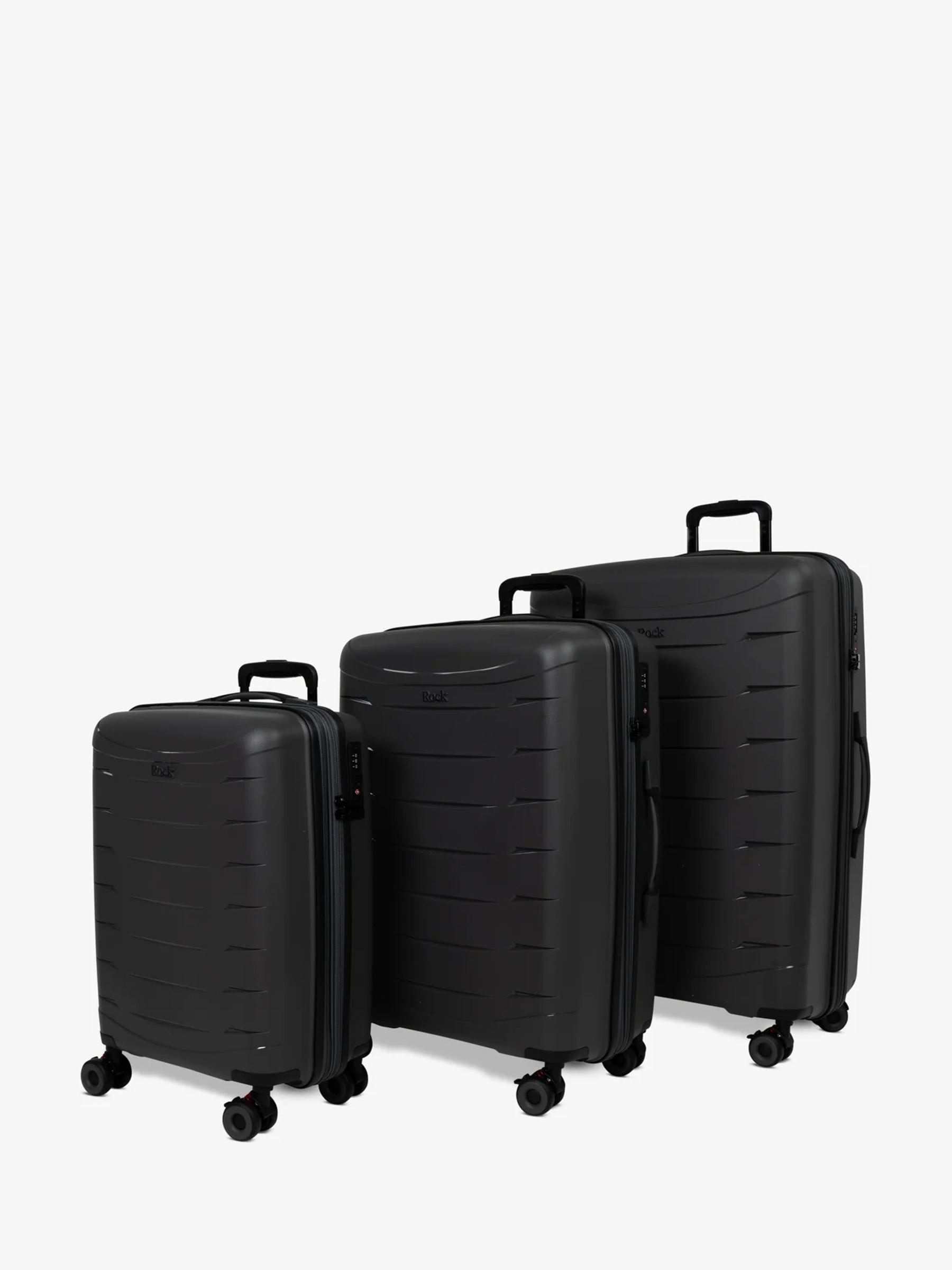 Rock Luggage Unisex Grey Resilient Luggage 3 Piece Set