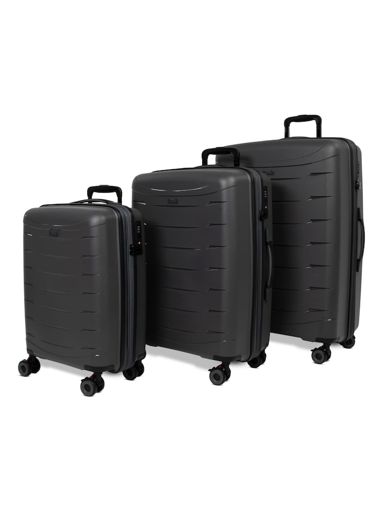 Rock Luggage Grey Resilient 3PC Luggage Set - Image 1 of 1 Rock Luggage Grey Resilient 3PC Luggage Set - Image 1 of 1