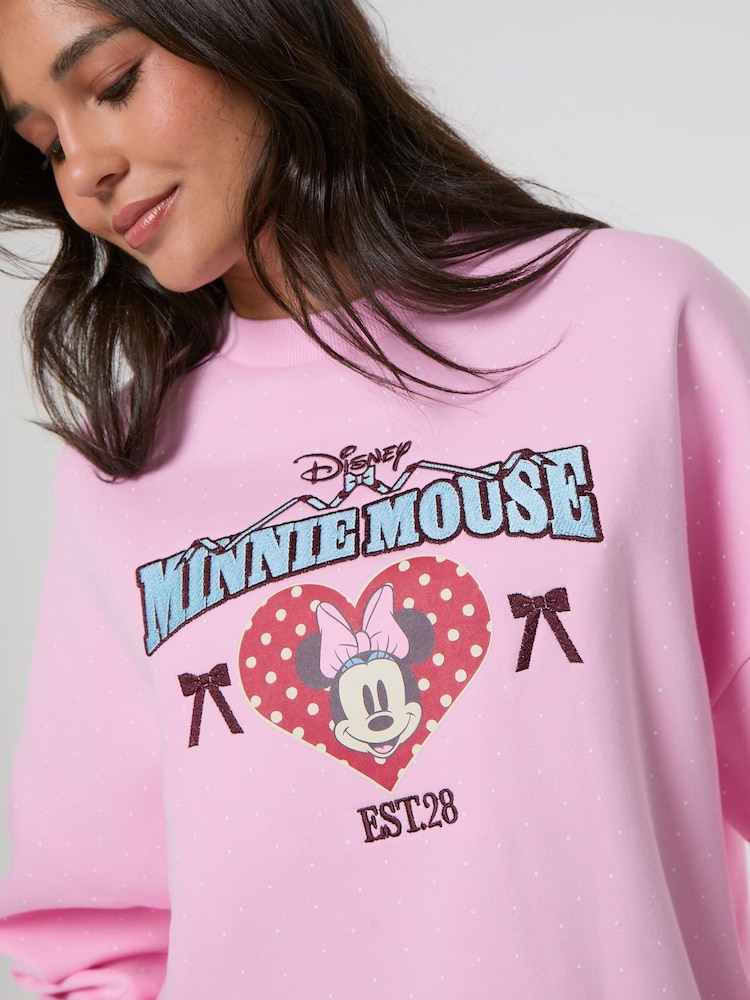 Skinnydip Pink Disney Minnie Mouse Polka Dot Sweatshirt - Image 5 of 5