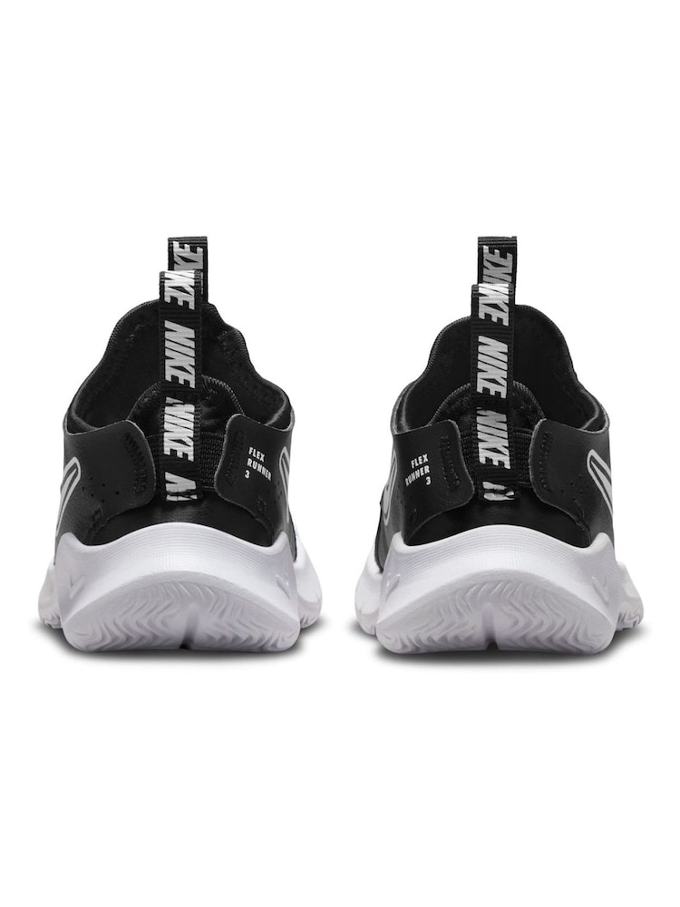 Nike Black/White Infant Flex Runner 3 Trainers - Image 3 of 9