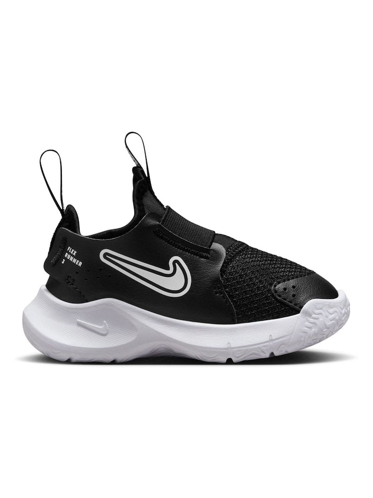 Nike Black/White Infant Flex Runner 3 Trainers - Image 4 of 9