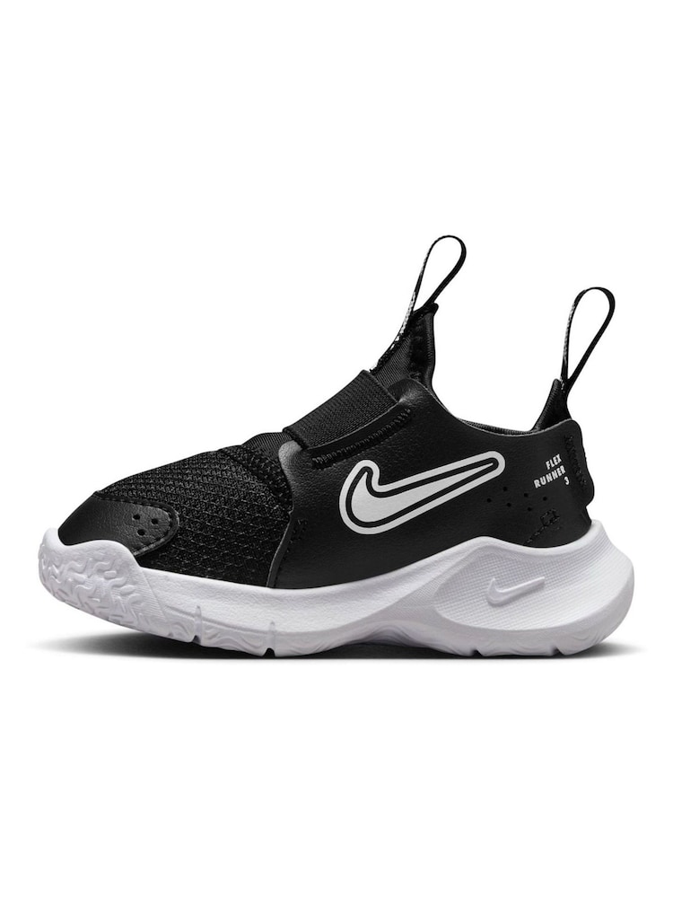 Nike Black/White Infant Flex Runner 3 Trainers - Image 5 of 9