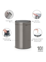 Brabantia Platinum New 40L Touch Bin - Image 5 of 6