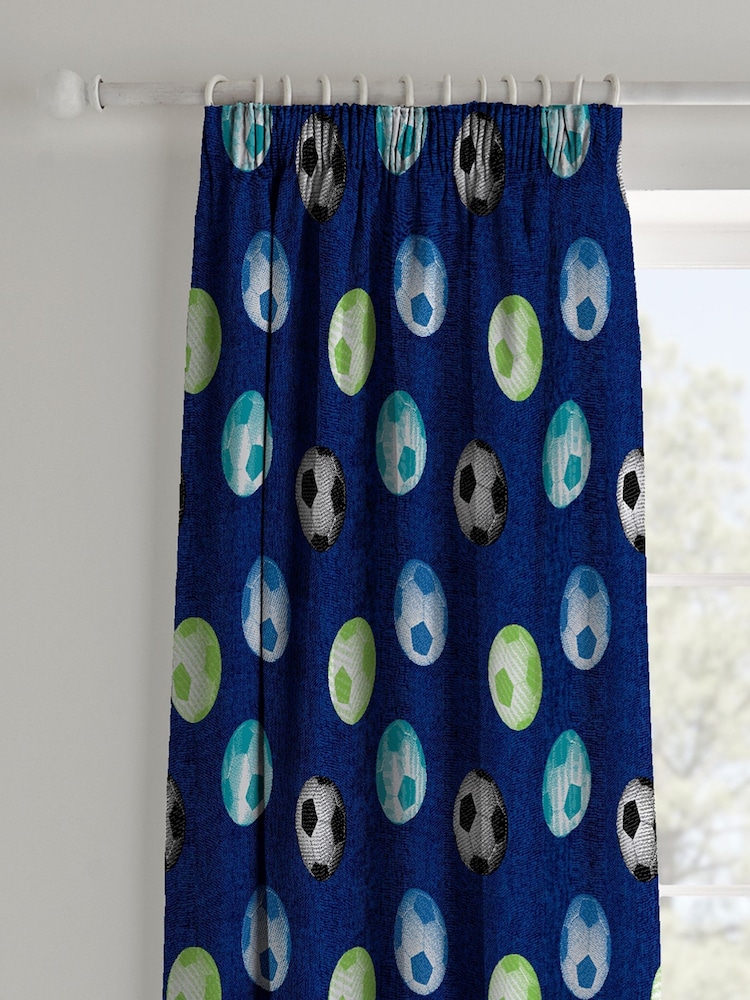 Catherine Lansfield Football Pencil Pleat Curtains - Image 1 of 2 Catherine Lansfield Football Pencil Pleat Curtains - Image 1 of 2
