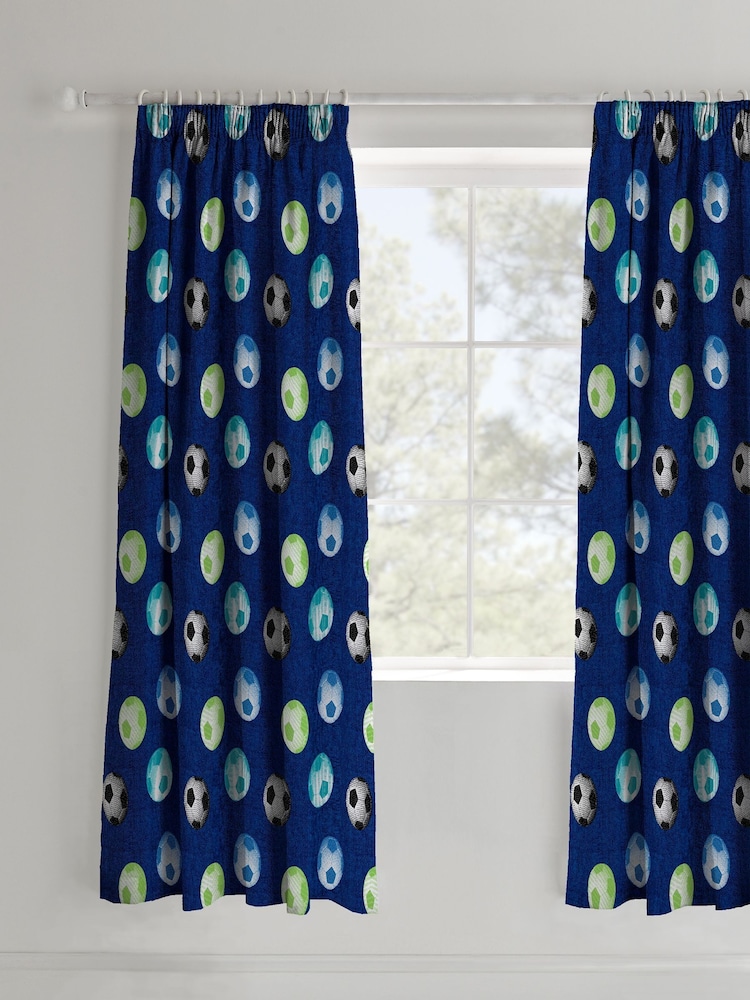 Cortinas plissadas estilo lápis de futebol Catherine Lansfield - Imagem 2 de 2