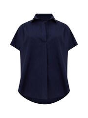 French Connection Blue 100% Cotton Cele Rhodes Poplin Sleeveless Shirt - Image 4 of 4
