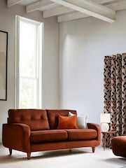 Monochrome/Brown Chevron Jacquard Eyelet Lined Curtains - Image 4 of 6