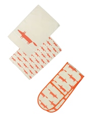 Scion Natural Mr Fox Double Oven Glove & Set of 2 Tea Towels - Image 2 of 2