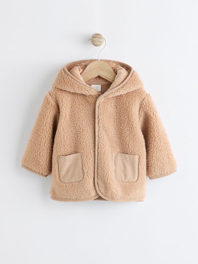Brown Cosy Borg Fleece Baby Jacket - Image 1 of 5