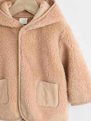Brown Cosy Borg Fleece Baby Jacket - Image 3 of 5