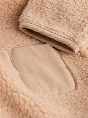 Brown Cosy Borg Fleece Baby Jacket - Image 5 of 5