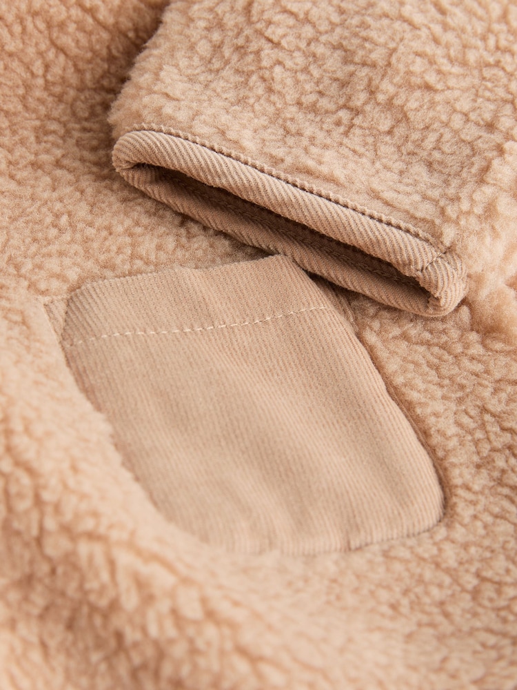 Brown Cosy Borg Fleece Baby Jacket - Image 5 of 5
