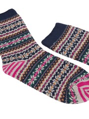 Joules Women's Lucille Navy Fairisle Pattern Socks - Image 2 of 3