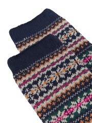 Joules Women's Lucille Navy Fairisle Pattern Socks - Image 3 of 3