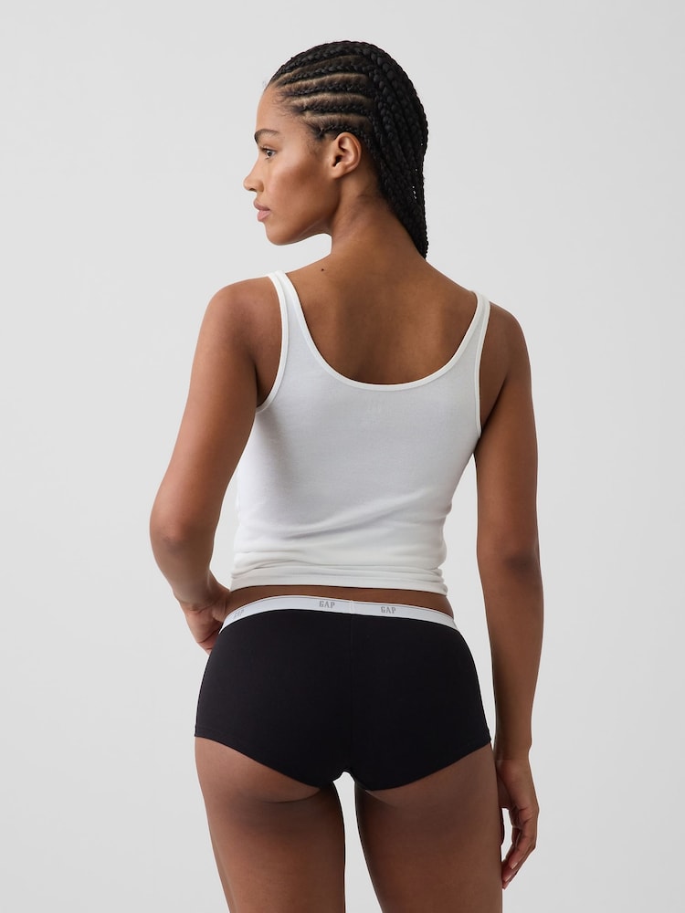 Gap Black Soft Stretch Logo Boy Short Briefs - Image 2 of 4 Gap Black Soft Stretch Logo Boy Short Briefs - Image 2 of 4