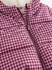 Gap Purple Gingham Print Puffer Jacket - Image 4 of 5