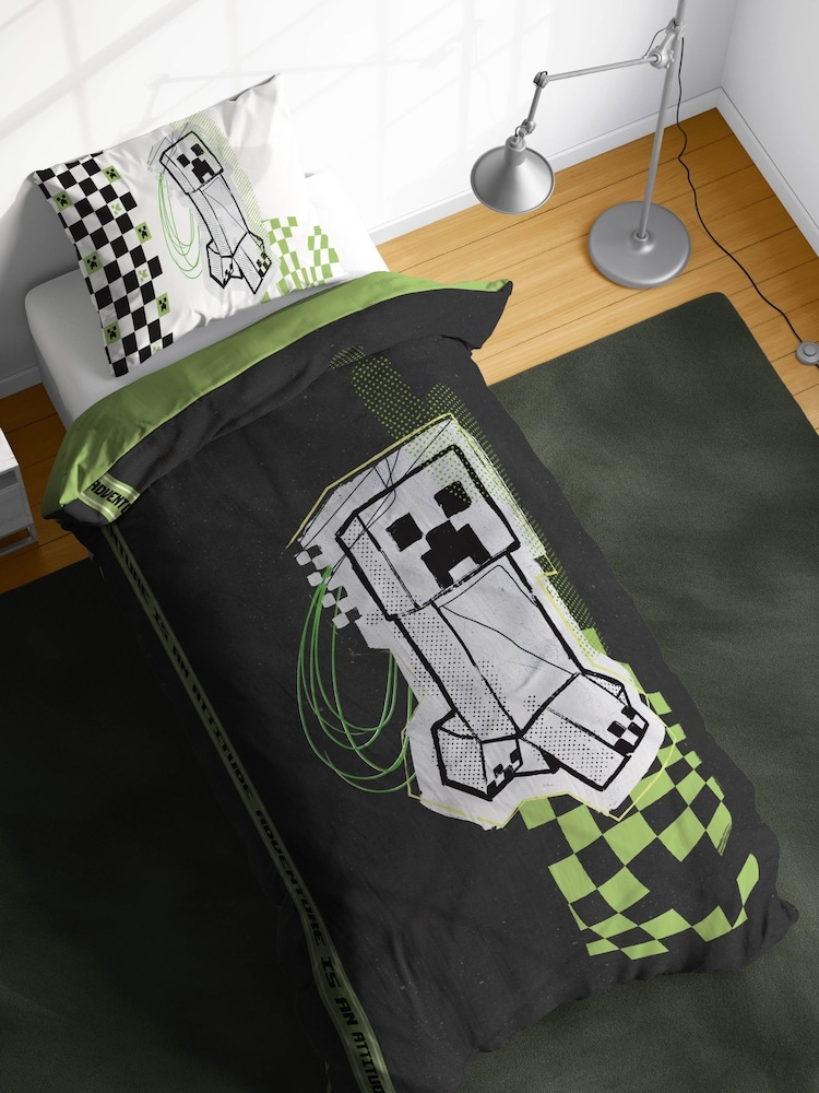 Minecraft Teal Creative Mode Cotton Children's Bedding Set - Image 1 of 6 Minecraft Teal Creative Mode Cotton Children's Bedding Set - Image 1 of 6