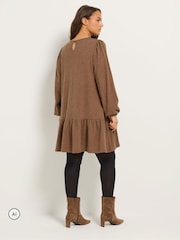 Yours Curve Light Brown Drop Waist Dress - Image 3 of 7
