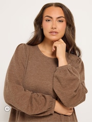 Yours Curve Light Brown Drop Waist Dress - Image 5 of 7