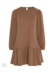 Yours Curve Light Brown Drop Waist Dress - Image 6 of 7