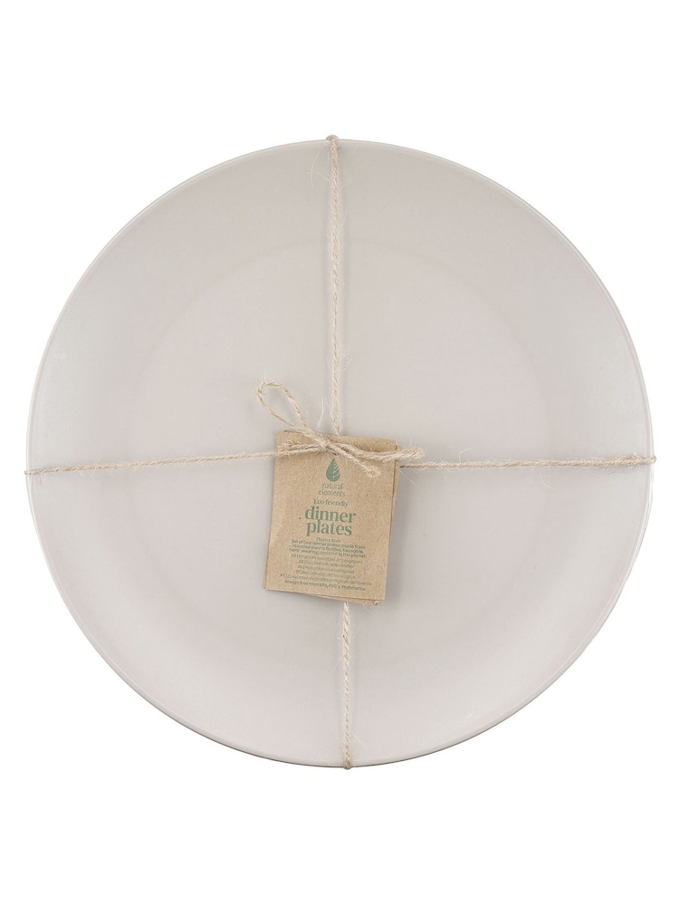 Natural Elements Set of 4 Brown Plastic Dinner Plates - Image 1 of 1