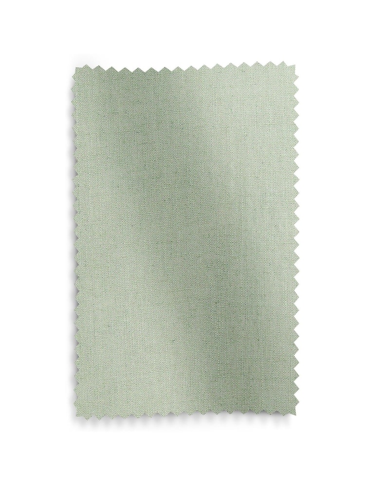 Sage Green Washed Cotton Linen Hidden Tab Top Lined Curtains - Image 5 of 5