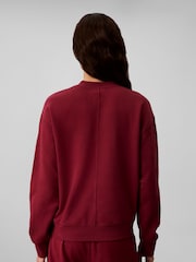 Calvin Klein Red Relaxed Woven Monologo French Terry Sweatshirt - Image 2 of 7