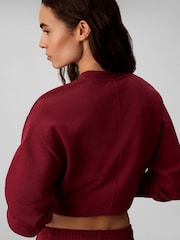 Calvin Klein Red Relaxed Woven Monologo French Terry Sweatshirt - Image 5 of 7