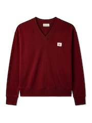 Calvin Klein Red Relaxed Woven Monologo French Terry Sweatshirt - Image 7 of 7
