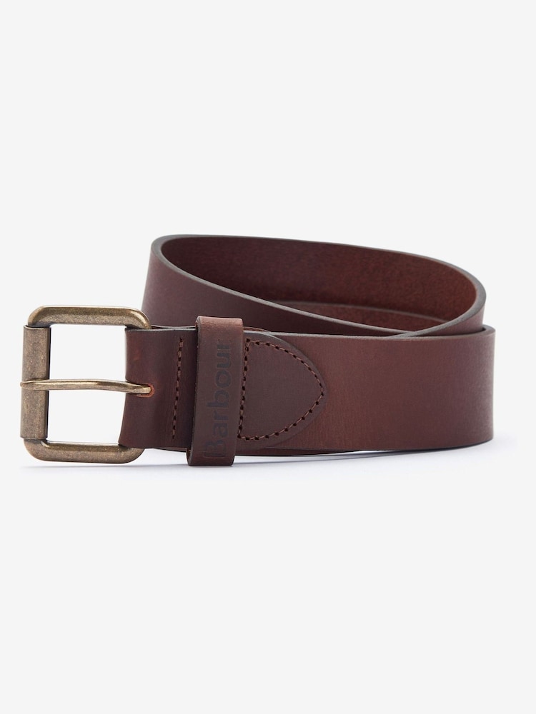 Barbour® Brown Matt Leather Belt - Image 1 of 5