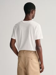 GANT White 100% Cotton Shield Logo T-Shirt - Image 2 of 5