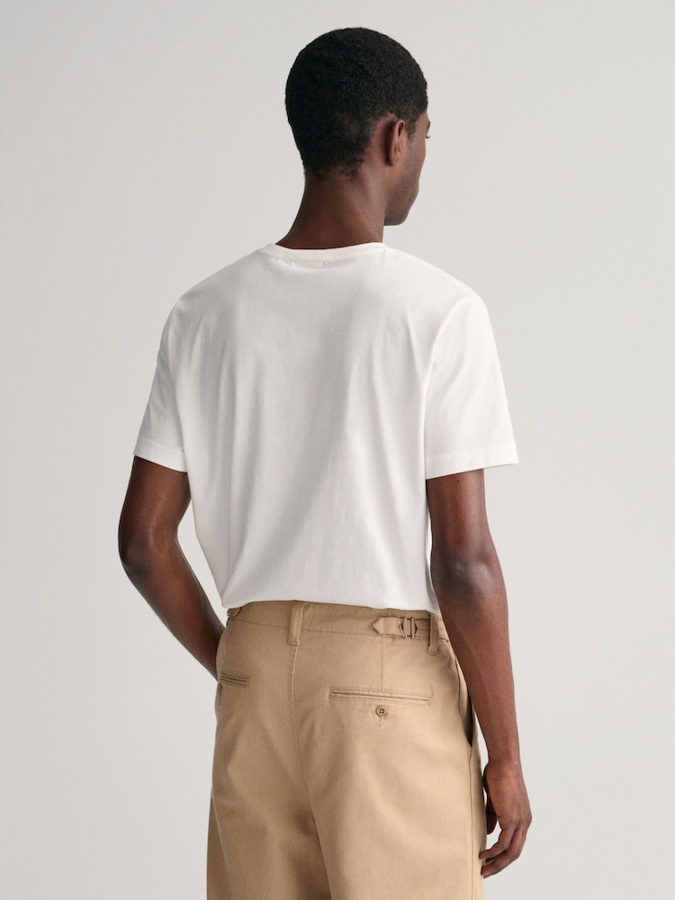 GANT White 100% Cotton Shield Logo T-Shirt - Image 2 of 5