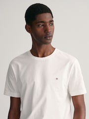 GANT White 100% Cotton Shield Logo T-Shirt - Image 4 of 5