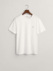 GANT White 100% Cotton Shield Logo T-Shirt - Image 5 of 5