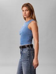Calvin Klein Woven Monologo Geripptes Tanktop - Bild 5 von 6