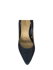 Lotus Navy Blue Stiletto-Heel Pointed Toe Court Shoes - Image 4 of 4