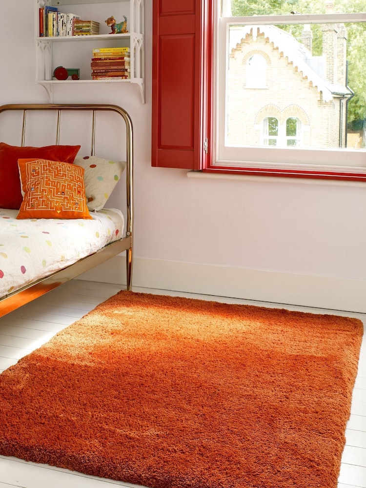 Asiatic Rugs Orange Lulu Extra Soft Shaggy Rug - Image 1 of 6