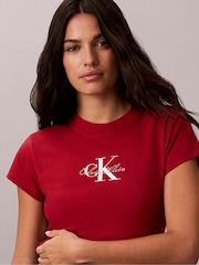 Calvin Klein Red Monologo Baby T-Shirt - Image 4 of 5