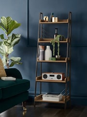 Dark Bronx Ladder Chevron Oak Effect Shelf - Image 1 of 7