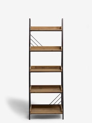 Dark Bronx Ladder Chevron Oak Effect Shelf - Image 3 of 7