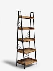 Dark Bronx Ladder Chevron Oak Effect Shelf - Image 5 of 7