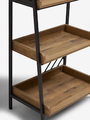 Dark Bronx Ladder Chevron Oak Effect Shelf - Image 6 of 7