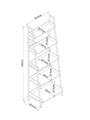 Dark Bronx Ladder Chevron Oak Effect Shelf - Image 7 of 7