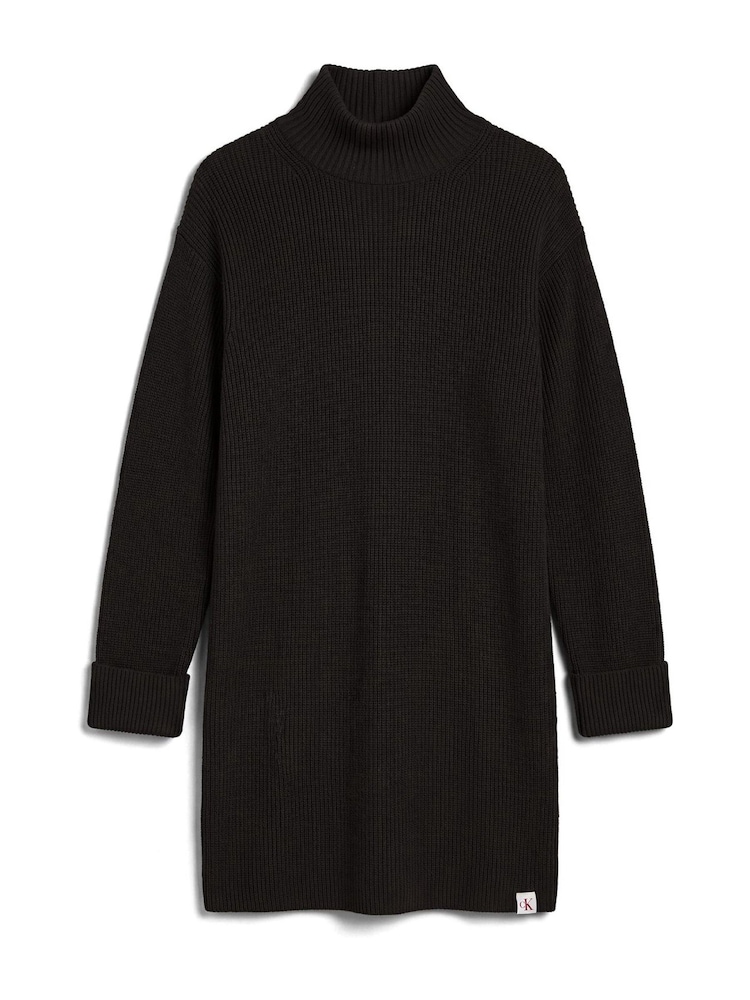 Calvin Klein Black Relaxed Rib Mini Dress - Image 6 of 6 Calvin Klein Black Relaxed Rib Mini Dress - Image 6 of 6