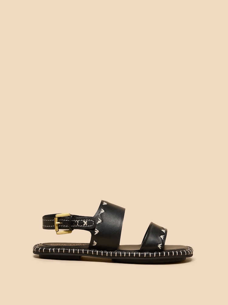 White Stuff Black Sweetpea Leather Sandals - Image 1 of 4