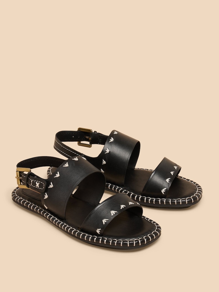 White Stuff Black Sweetpea Leather Sandals - Image 2 of 4