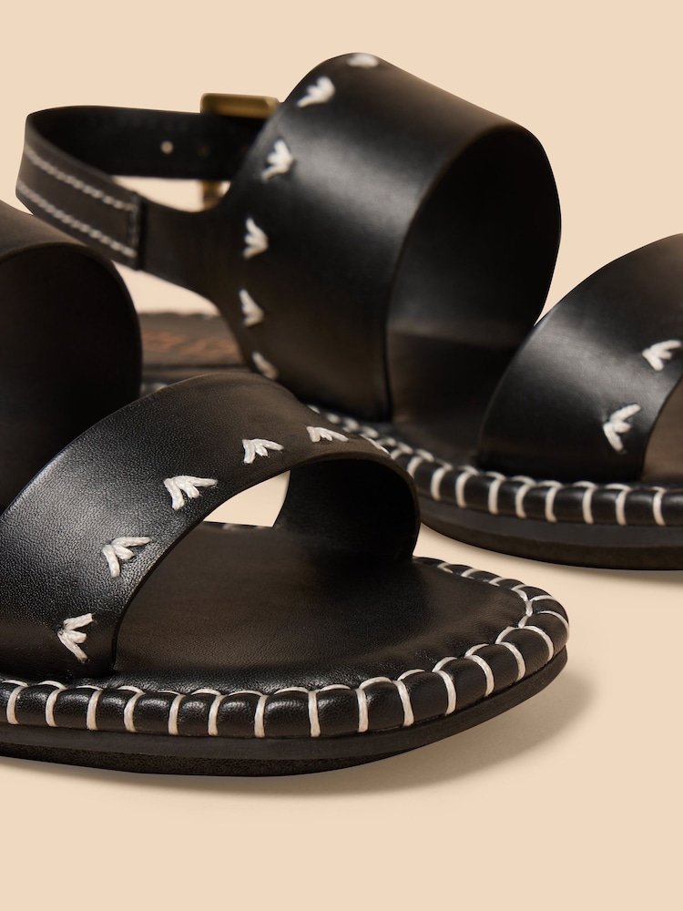White Stuff Black Sweetpea Leather Sandals - Image 4 of 4
